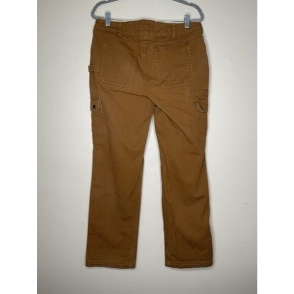 Duluth Trading Co Brown Ultimate Relaxed Fit Cargo Pants Men Size 14X33 Cotton/S - Picture 9 of 10